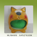 Cute green frog designed ceramic sponge holder for kitchen